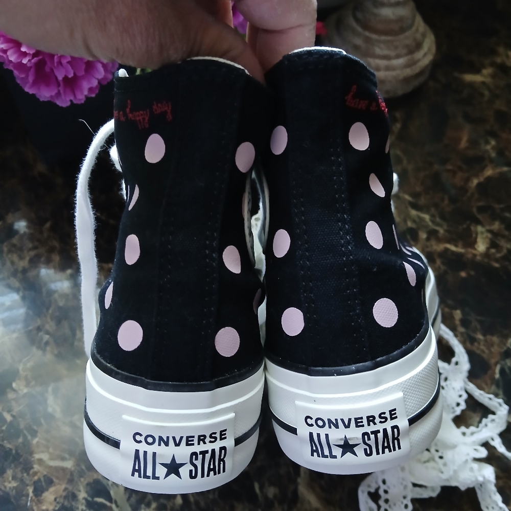 Sold CTAS Lift Hi Polk-A-Dot Platform/Lifestyle Shoes Size 7.5 for Women - Picture 10 of 11